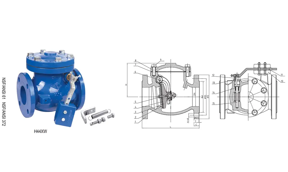 BS EN 12334 Swing Check Valve with Weight and Lever